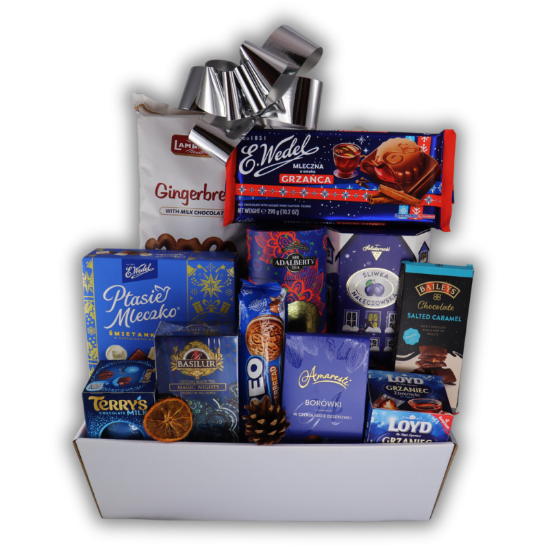 Kosz Prezentowy Granatowy Blask – Wykwintny Zestaw