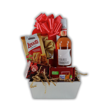 Kosz Prezentowy Sweet Love – Wino Bezalkoholowe i Słodycze