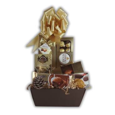 Kosz Prezentowy Złoty Rarytas – Luksusowy Zestaw Słodyczy