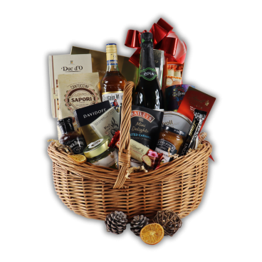 Kosz Prezentowy Wesołych Świąt – Eleganckie Kosze Świąteczne