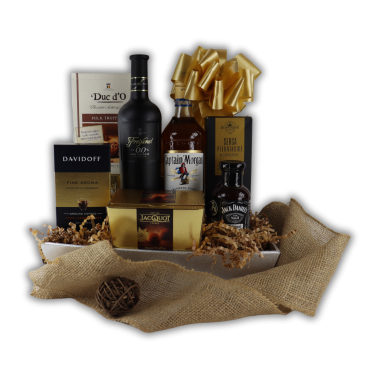 Kosz Prezentowy Posmak Luksusu – Zestaw z Rumem i Czekoladą